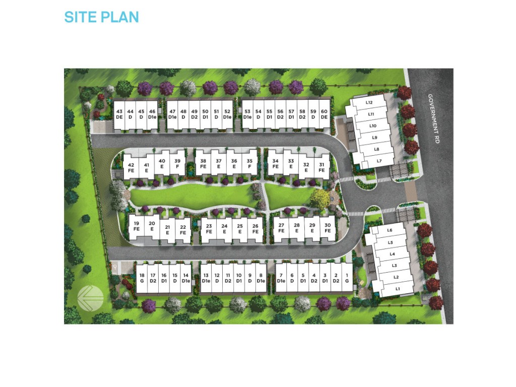 Site plan: 2 & 3bedroom plans. Floorplans coming soon.